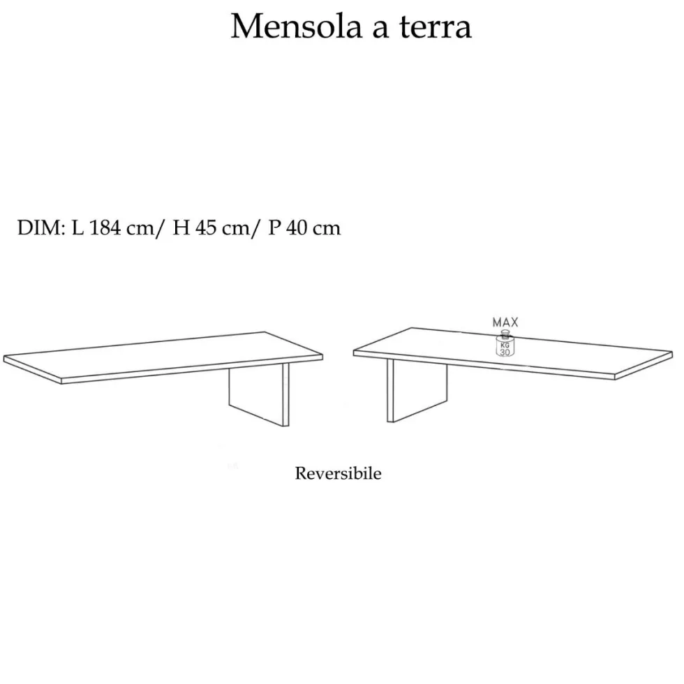 Parete attrezzata 290x210 cm con pensili rovere e grigio PAL41