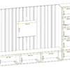 Parete attrezzata 220x148cm sospesa per salotto design moderno nero e rovere PAP143