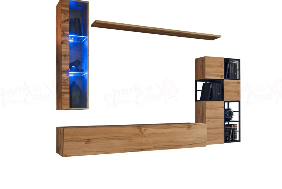 Parete da soggiorno sospesa PAP74
