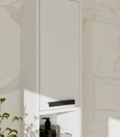 Pensile bagno salvaspazio 25,5x82x24 cm con vano a giorno bianco opaco PBT7