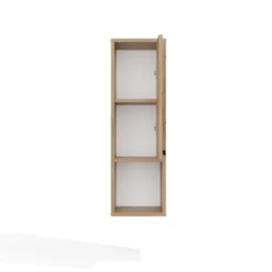 Pensile bagno salvaspazio 25,5x82x24 cm con vano a giorno rovere PBT7