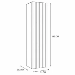 Pensile bagno sospeso 31x135 cm con anta battente beige PBT4