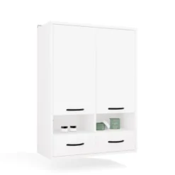 Pensile bagno sospeso 66x90x30 cm a doppia anta bianco opaco PBT2