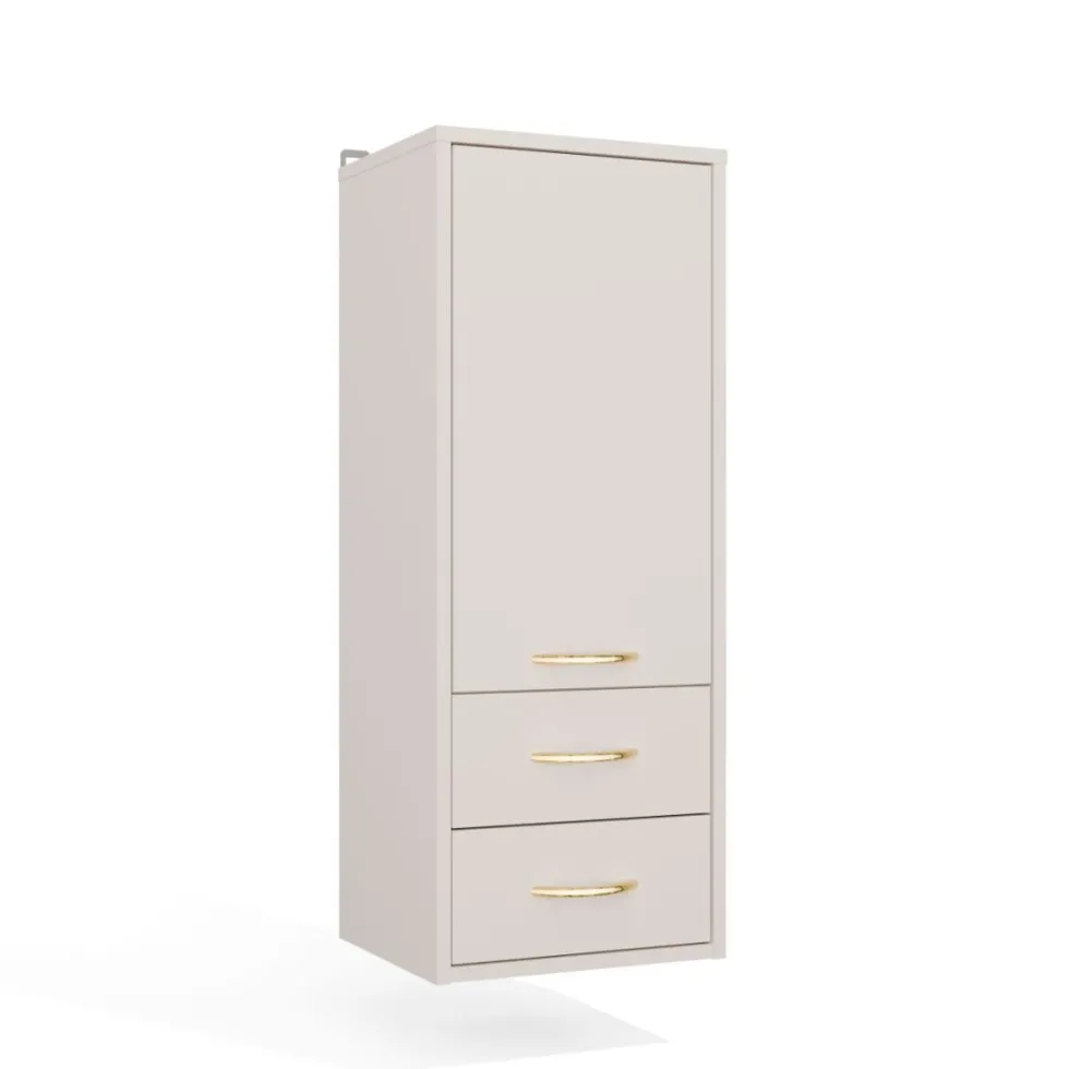 Pensile bagno sospeso 34x90x30 cm con 2 cassetti cashmere PBT1