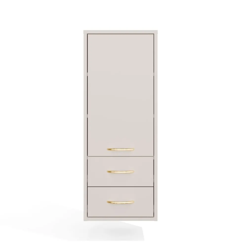 Pensile bagno sospeso 34x90x30 cm con 2 cassetti cashmere PBT1