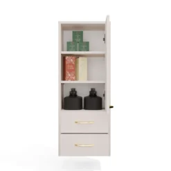 Pensile bagno sospeso 34x90x30 cm con 2 cassetti cashmere PBT1