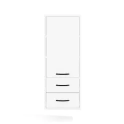 Pensile bagno sospeso 34x90x30 cm con 2 cassetti bianco opaco PBT1