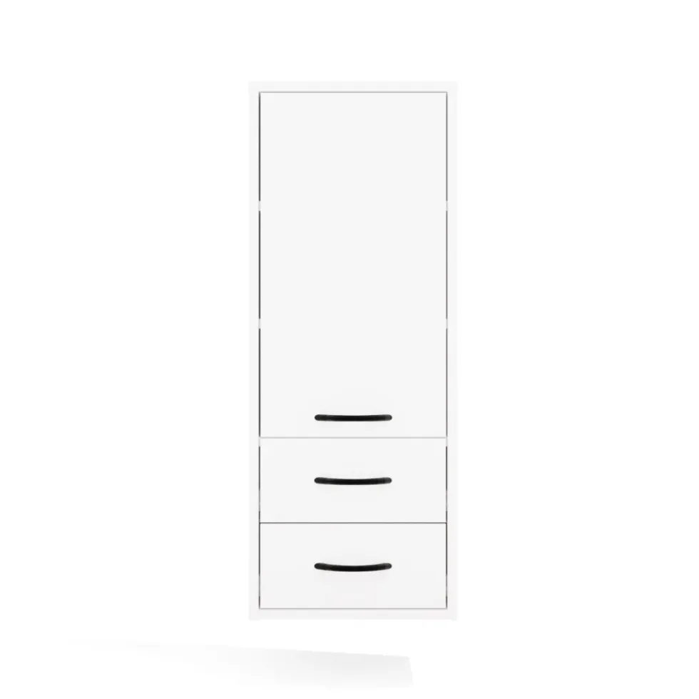 Pensile bagno sospeso 34x90x30 cm con 2 cassetti bianco opaco PBT1