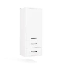 Pensile bagno sospeso 34x90x30 cm con 2 cassetti bianco opaco PBT1