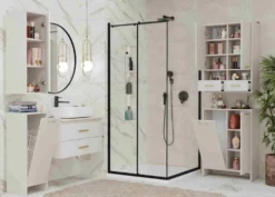 Pensile bagno sospeso 34x90x30 cm con anta battente cashmere PBT3