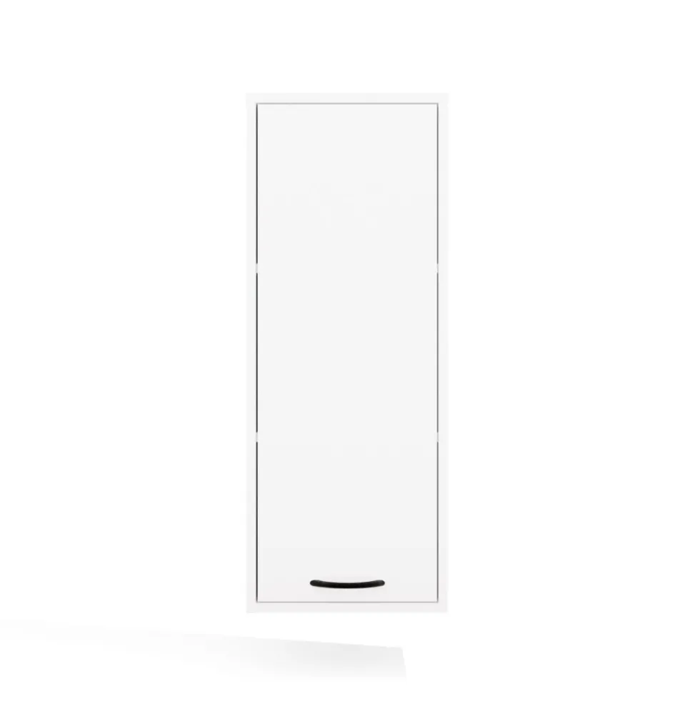 Pensile bagno sospeso 34x90x30 cm con anta battente bianco opaco PBT3
