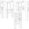 Pensile bagno sospeso 64x90x30 cm doppia anta bianco lucido PBT6