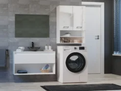 Pensile bagno sospeso 64x90x30 cm doppia anta bianco lucido PBT6