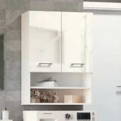 Pensile bagno sospeso 64x90x30 cm doppia anta bianco lucido PBT6
