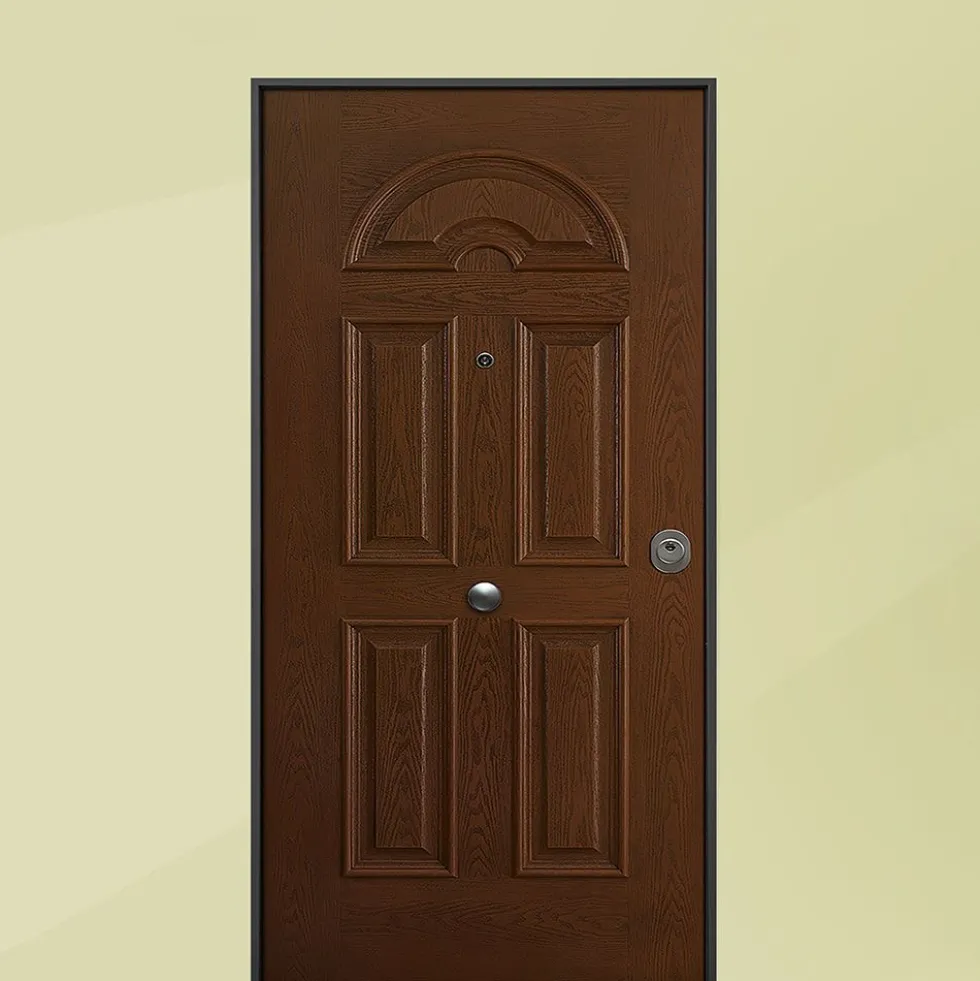 Porta blindata da esterno classe 3 in vetroresina noce 80/90x210 PB15