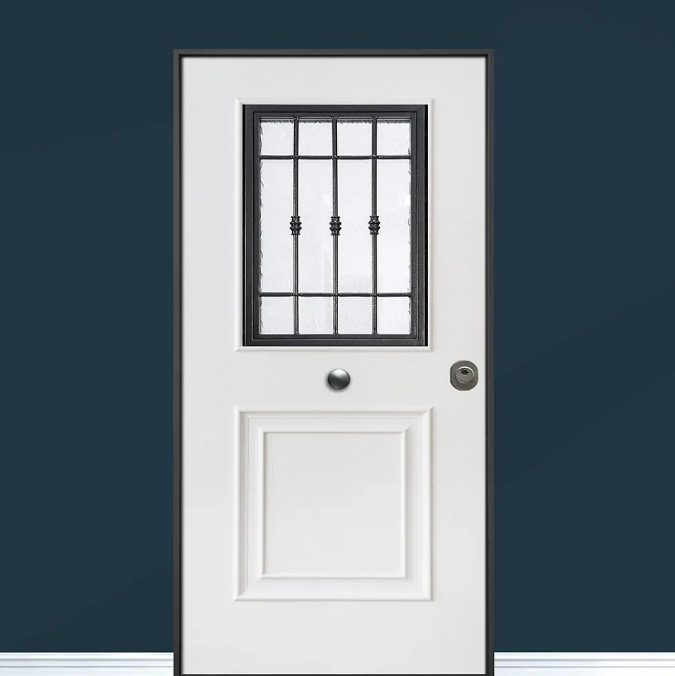 Porta blindata da esterno con vetro e interno laminato diversi colori 90x210 PB334