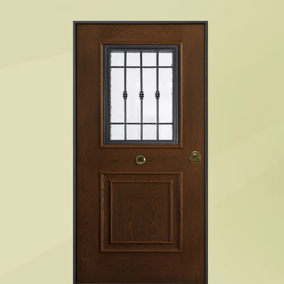 Porta blindata da esterno con vetro e interno laminato diversi colori 90x210 PB333