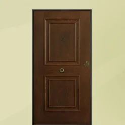 Porta blindata da esterno digitale in vetroresina noce 90x210 PB303