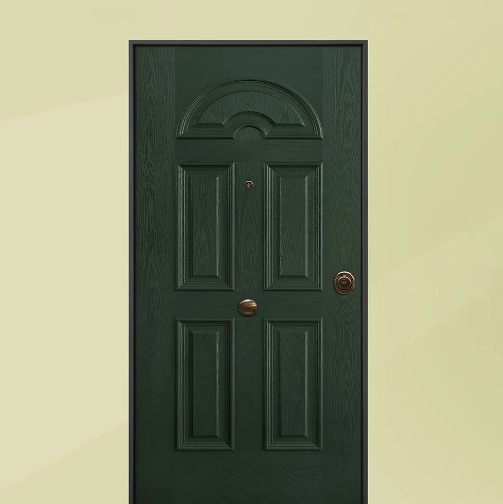 Porta blindata da esterno digitale in vetroresina e laminato noce 90x210 PB310