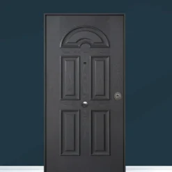 Porta blindata da esterno digitale in vetroresina e laminato noce 90x210 PB310