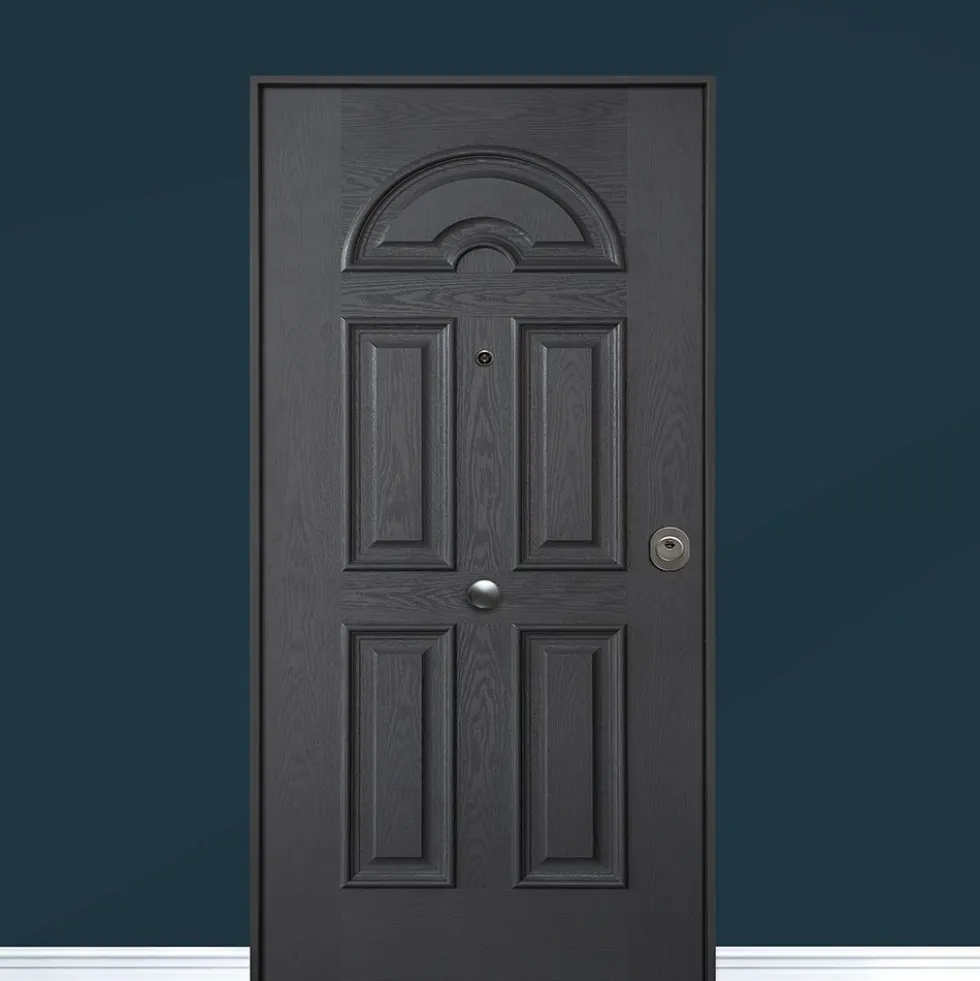 Porta blindata da esterno digitale in vetroresina e laminato noce 90x210 PB310