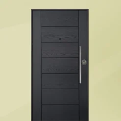 Porta blindata da esterno digitale in vetroresina e laminato noce 90x210 PB308