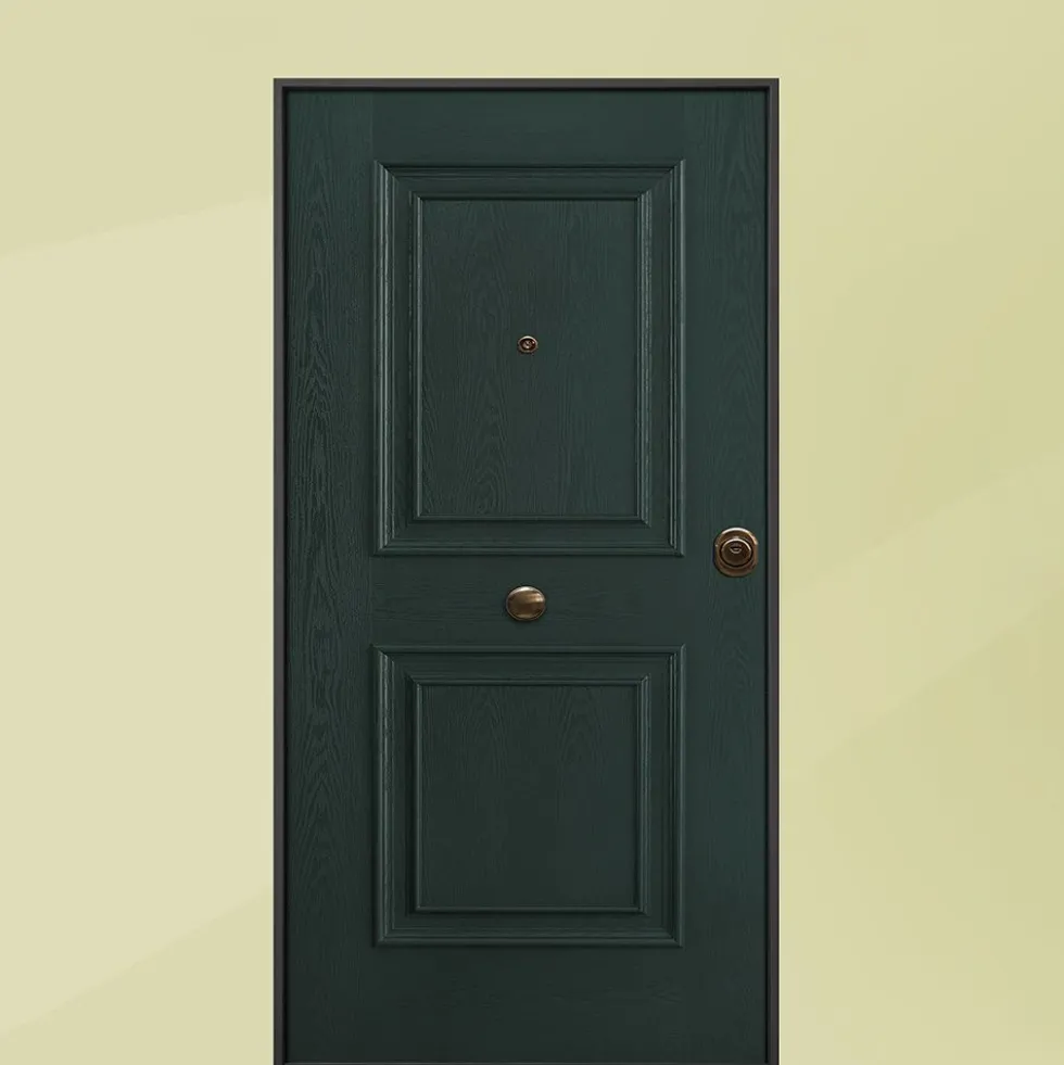 Porta blindata da esterno digitale in vetroresina e laminato noce 90x210 PB307