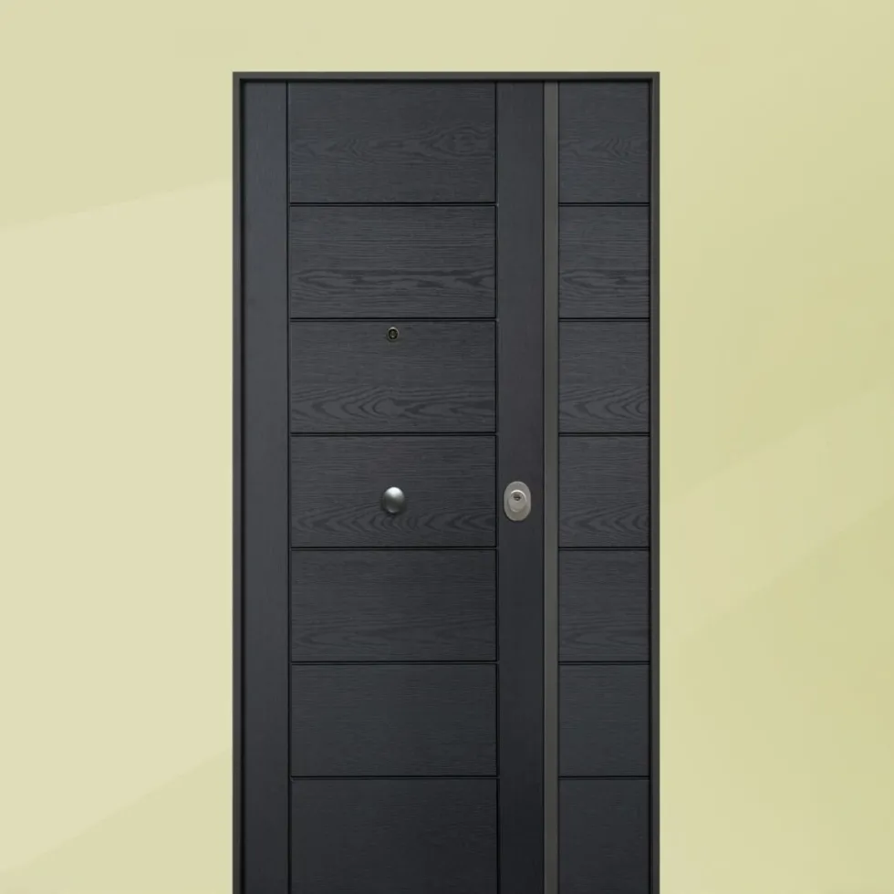 Porta blindata da esterno in vetroresina e laminato diversi colori doppia anta 80+30/90+30x210 PB156