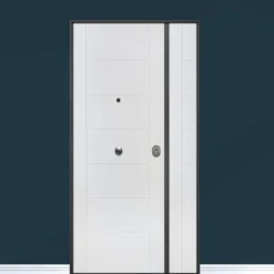 Porta blindata da esterno in vetroresina e laminato diversi colori doppia anta 80+30/90+30x210 PB156