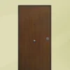 Porta blindata da interno acciaio INOX noce con controtelaio 90x210 PB214