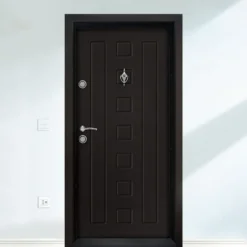 Porta blindata d’ingresso da esterno 90x200 marrone scuro PL64