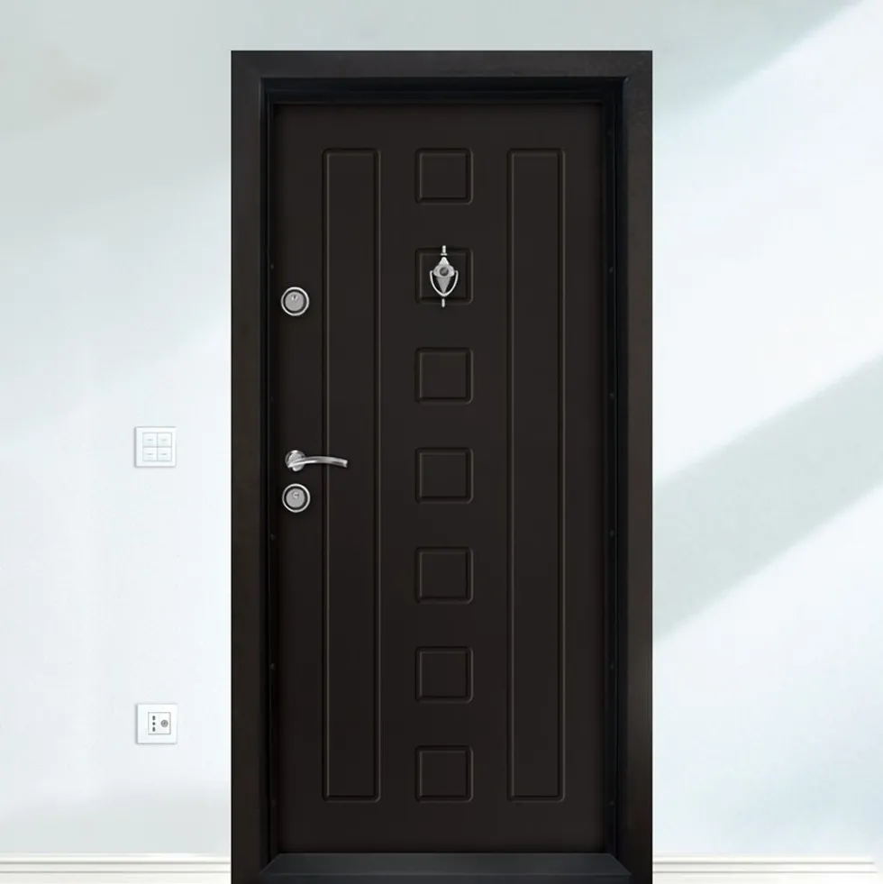 Porta blindata d’ingresso da esterno 90x200 marrone scuro PL64