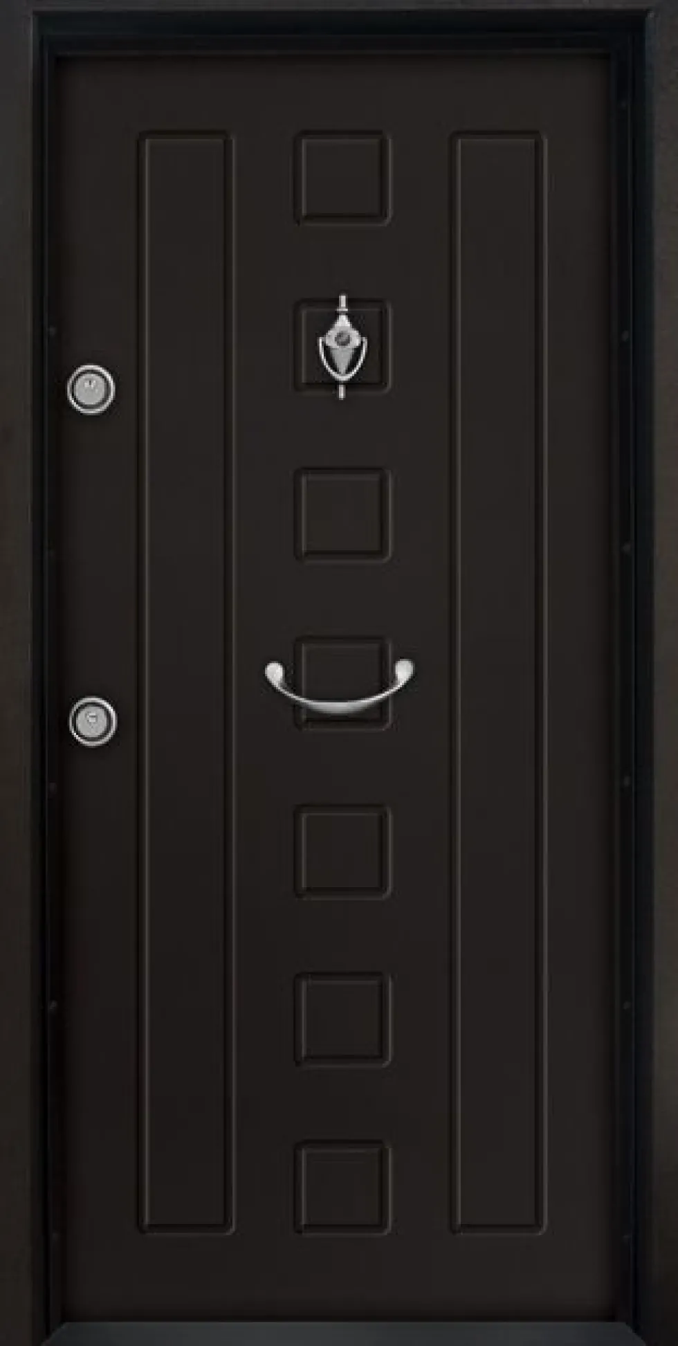 Porta blindata d’ingresso da esterno 90x200 marrone scuro PL64