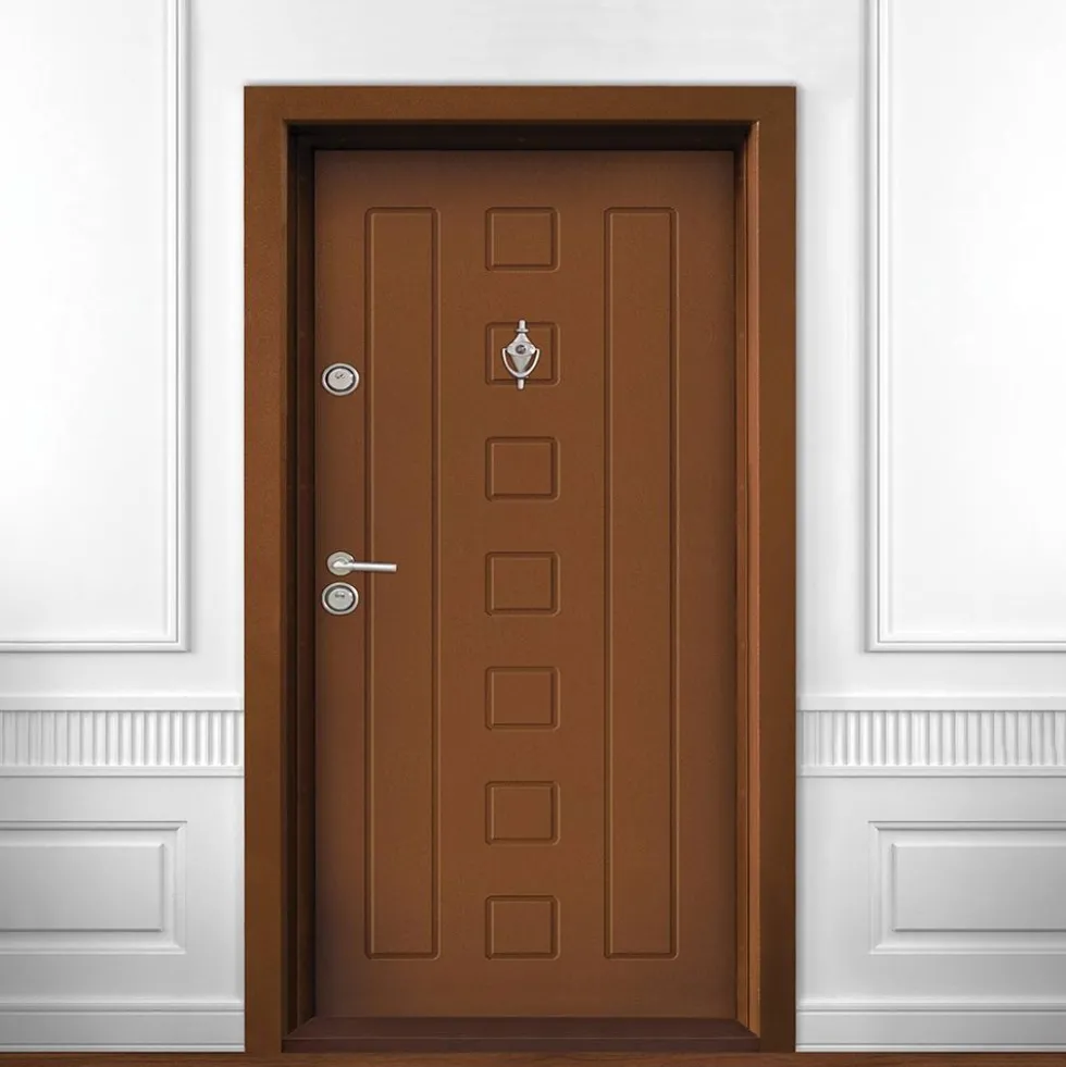 Porta blindata d’ingresso da esterno 90x200 noce PL64