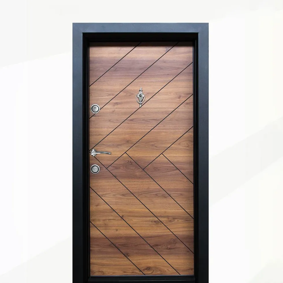 Porta blindata d’ingresso moderna rovere PL54