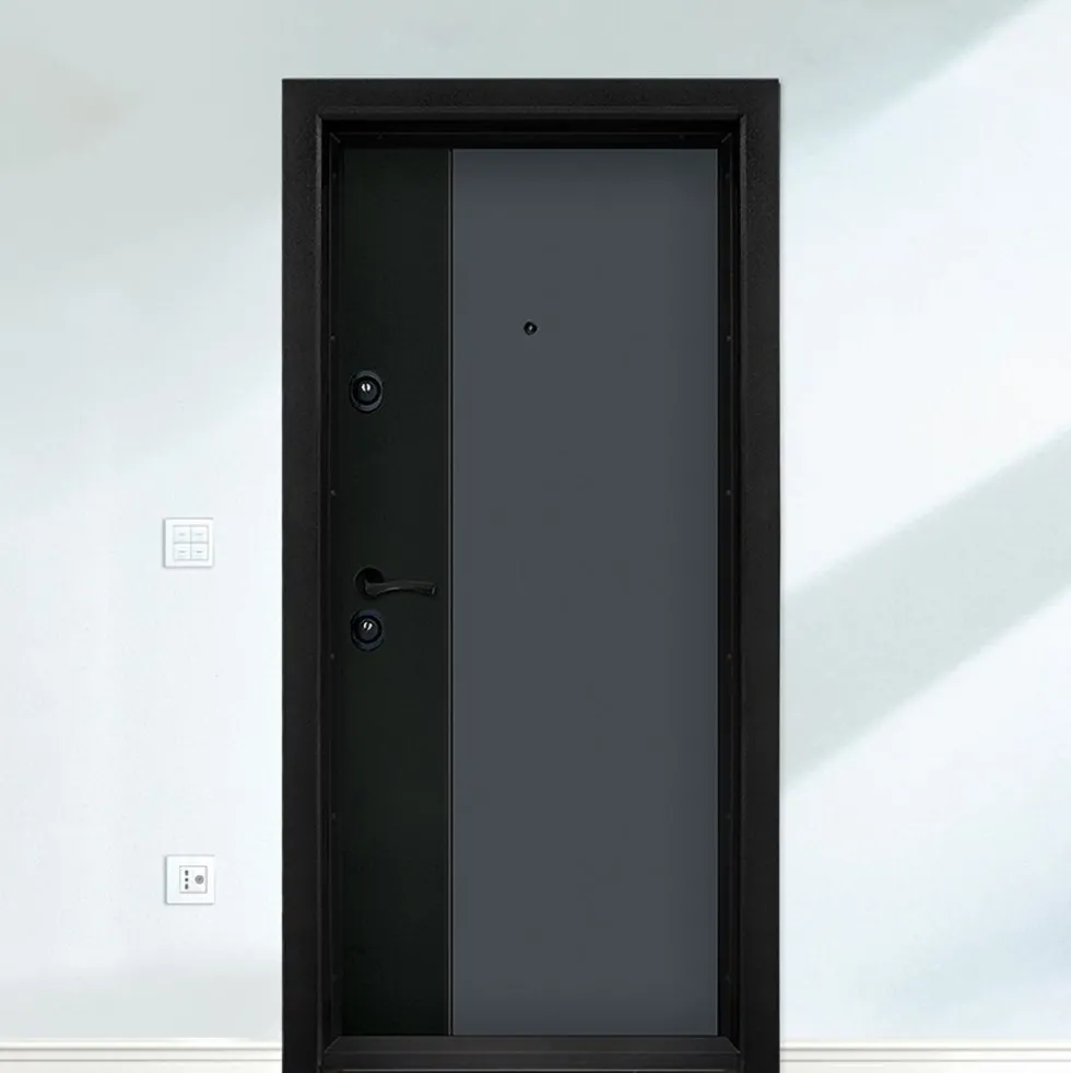 Porta blindata d’ingresso 95x205 grigia e nero PL63