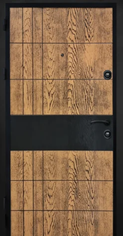 Porta blindata d’ingresso 90x200 marrone e nera PL67