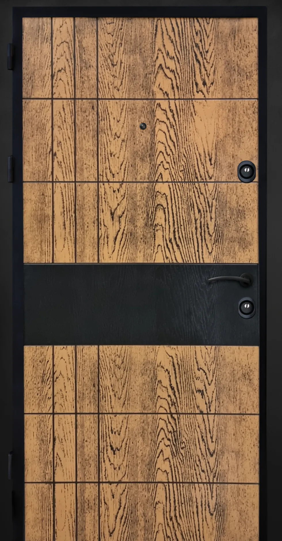 Porta blindata d’ingresso 90x200 marrone e nera PL67