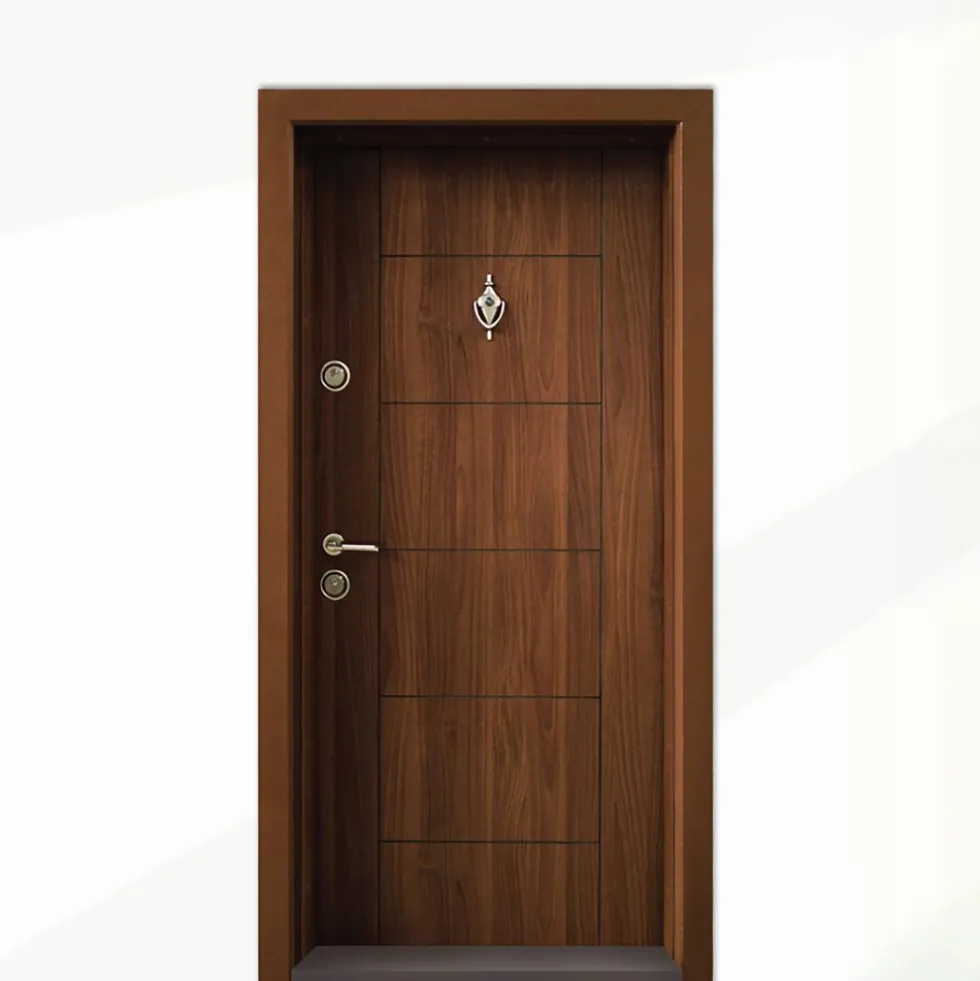 Porta Blindata Marrone Laminata 92x200 PL9