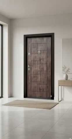 Porta Blindata Marrone Ocra Laminata 90x200 PL4