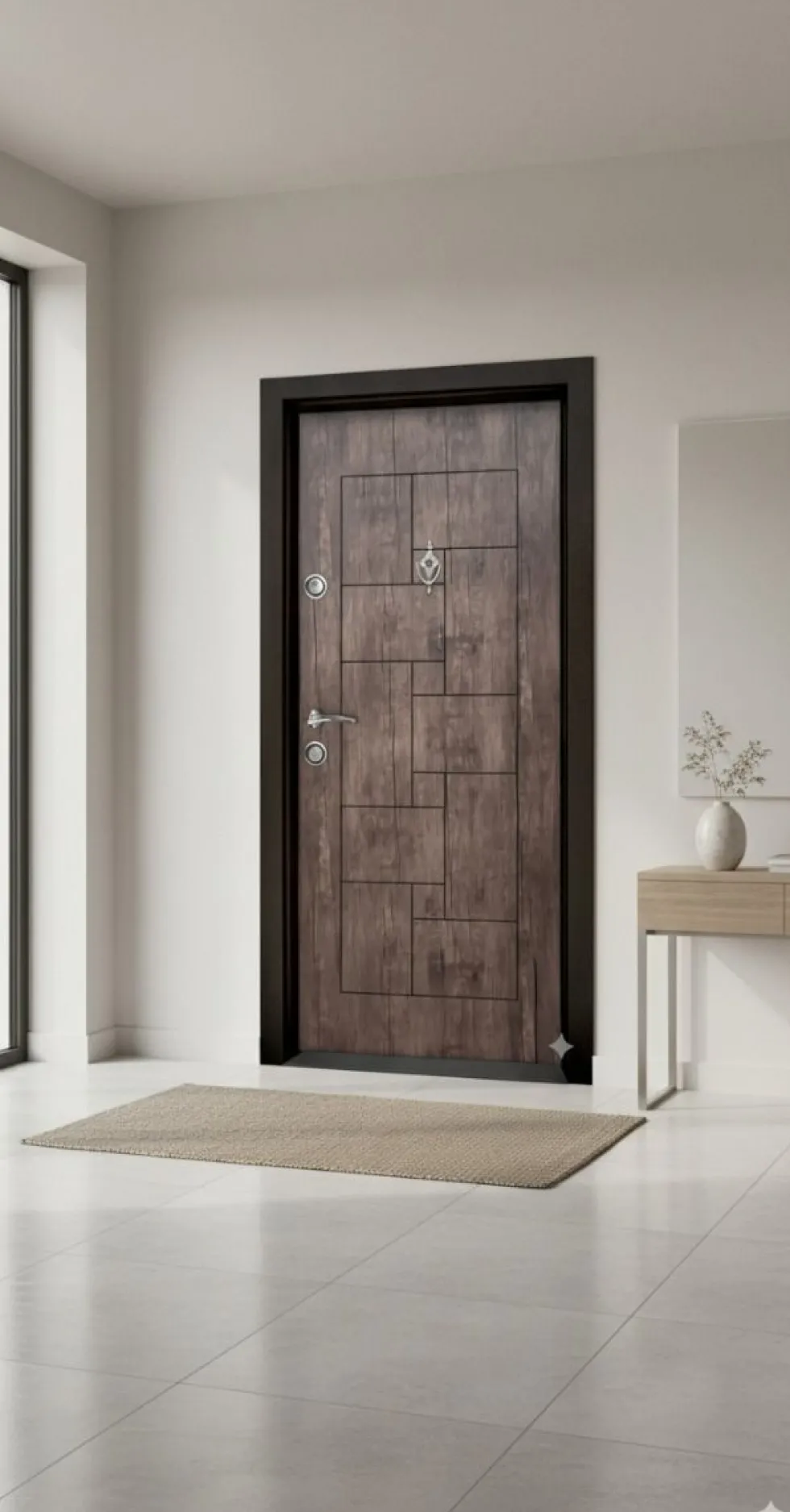 Porta Blindata Marrone Ocra Laminata 90x200 PL4