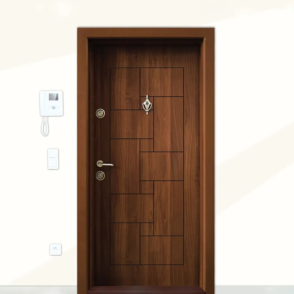 Porta Blindata Marrone Scuro Laminata 92x200 PL5