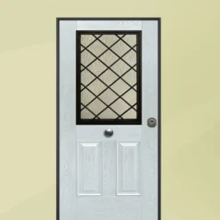 Porta blindata per esterno con vetro bianco e interno laminato diversi colori 90x210 PB348