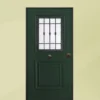 Porta blindata per esterno con vetro verde e interno laminato diversi colori 90x210 PB335