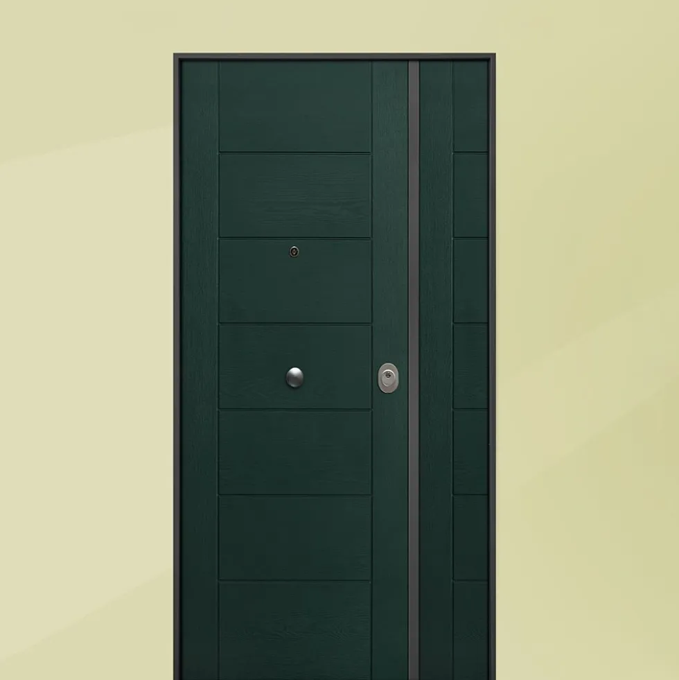 Porta blindata per esterno vetroresina e laminato diversi colori doppia anta 80+30/90+30x210 PB160