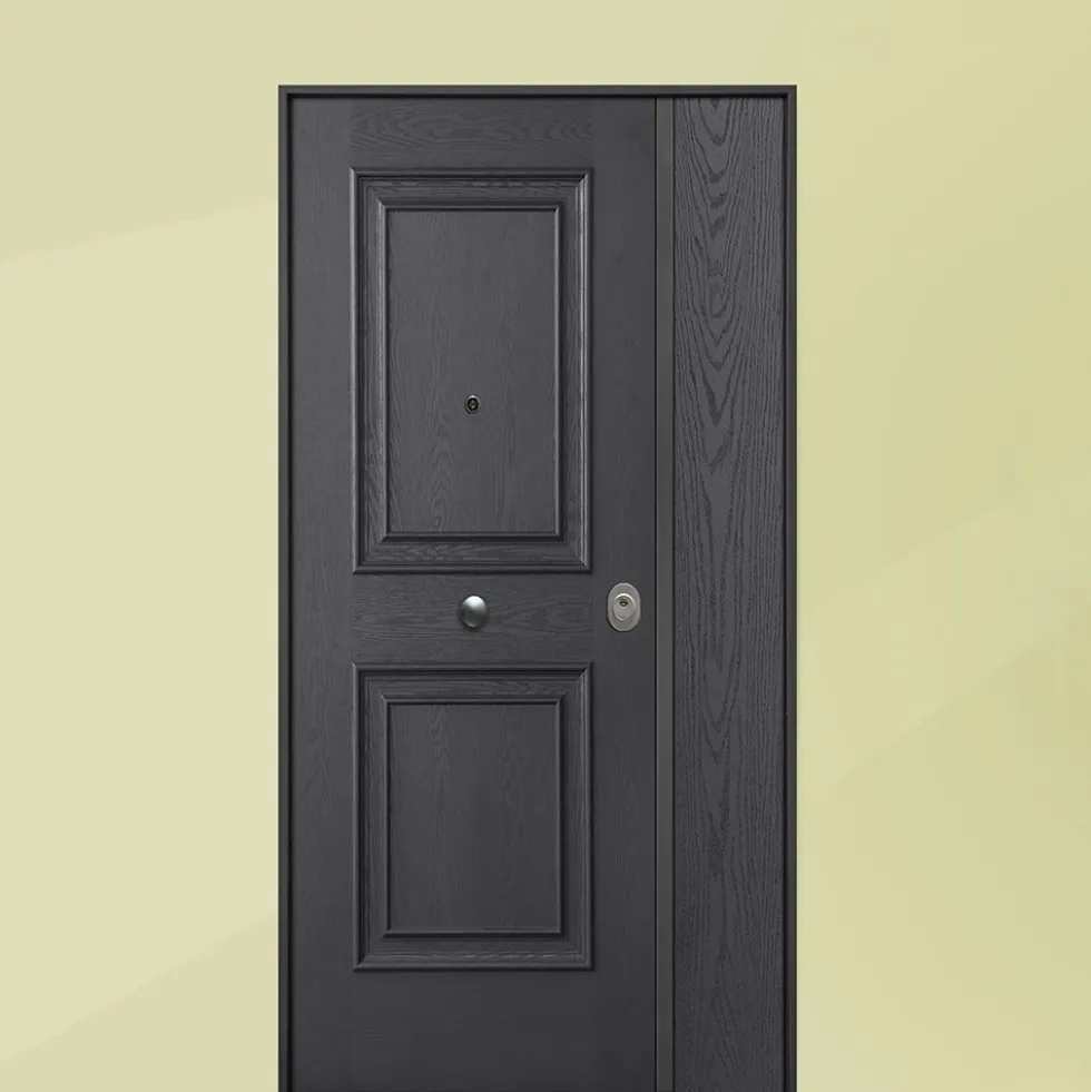 Porta blindata per esterno vetroresina e laminato diversi colori doppia anta 80+30/90+30x210 PB159