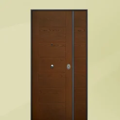 Porta blindata per esterno vetroresina noce e laminato doppia anta 80+30/90+30x210 PB164