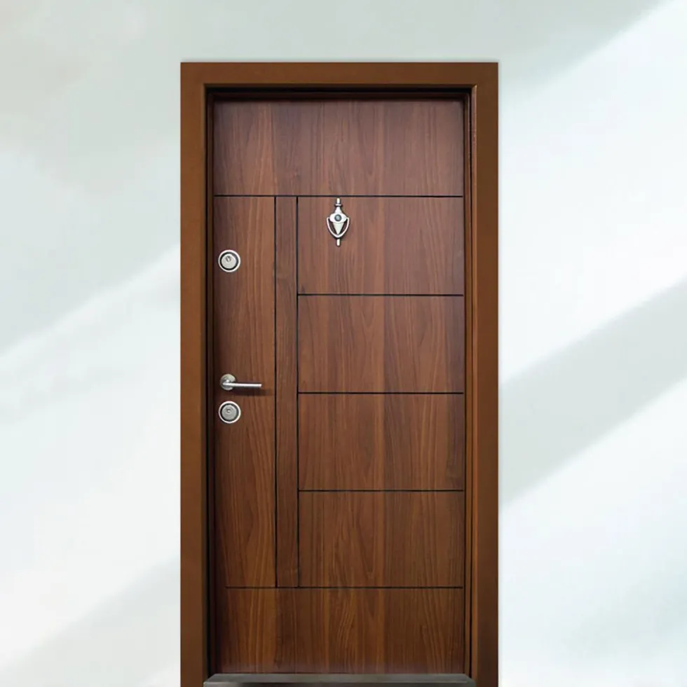 Porta blindata 200x90 effetto legno scuro PL16