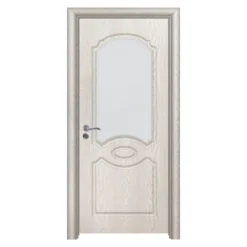 Porta da interno con vetro bianca effetto legno PIE4