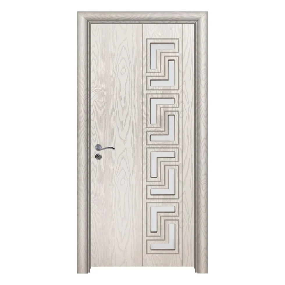 Porta da interno con vetro bianca effetto legno PIE26